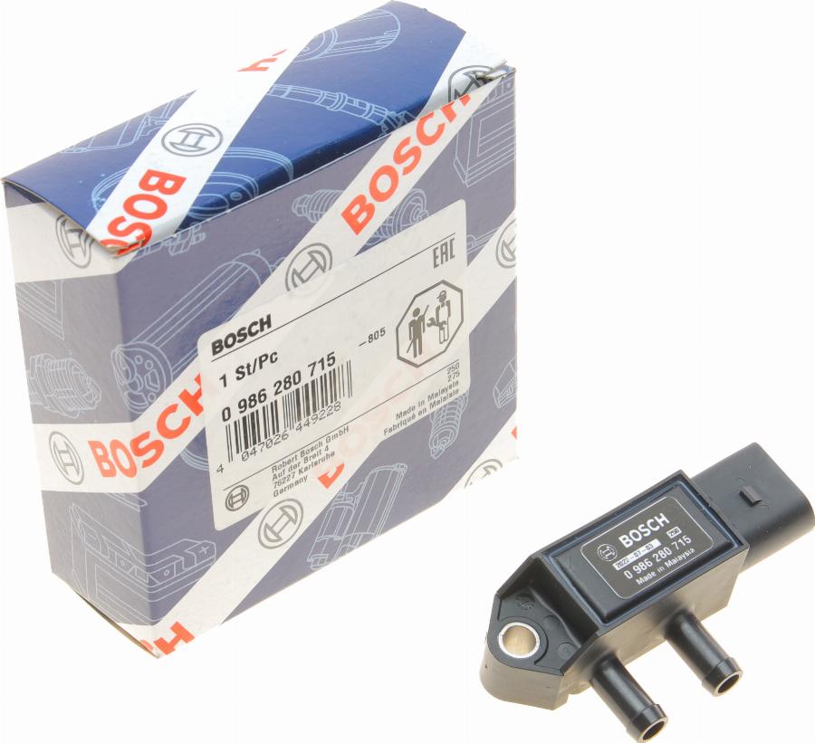 BOSCH 0 986 280 715 - Датчик, тиск вихлопних газів avtolavka.club