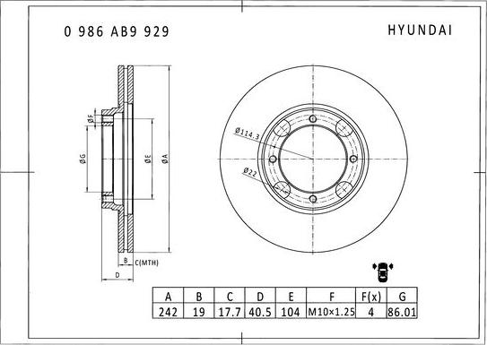 BOSCH 0 986 AB9 929 - Гальмівний диск avtolavka.club