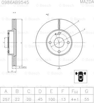 BOSCH 0 986 AB9 545 - Гальмівний диск avtolavka.club