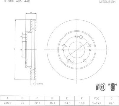 BOSCH 0 986 AB5 440 - Гальмівний диск avtolavka.club