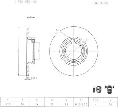 BOSCH 0 986 AB5 463 - Гальмівний диск avtolavka.club