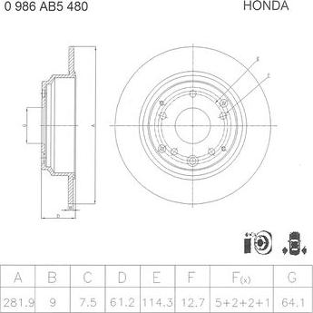 BOSCH 0 986 AB5 480 - Гальмівний диск avtolavka.club