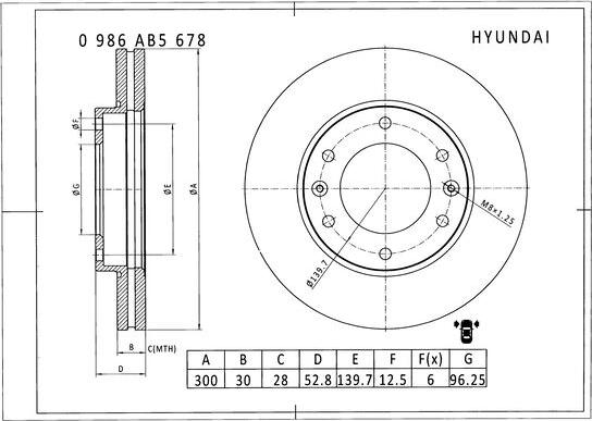 BOSCH 0 986 AB5 678 - Гальмівний диск avtolavka.club