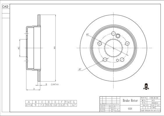 BOSCH 0 986 AB5 828 - Гальмівний диск avtolavka.club