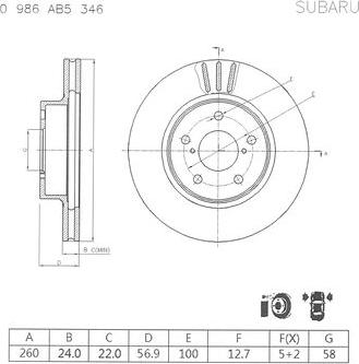 BOSCH 0 986 AB5 346 - Гальмівний диск avtolavka.club