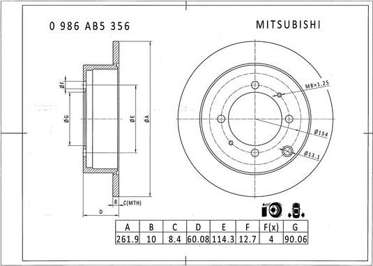 BOSCH 0 986 AB5 356 - Гальмівний диск avtolavka.club