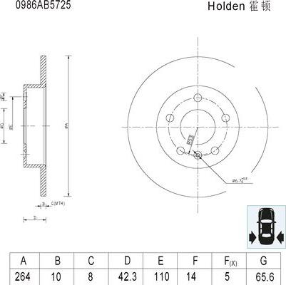 BOSCH 0 986 AB5 725 - Гальмівний диск avtolavka.club