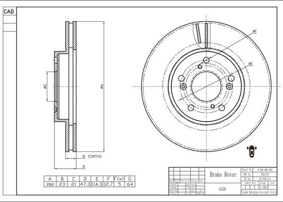 BOSCH 0 986 AB6 650 - Гальмівний диск avtolavka.club