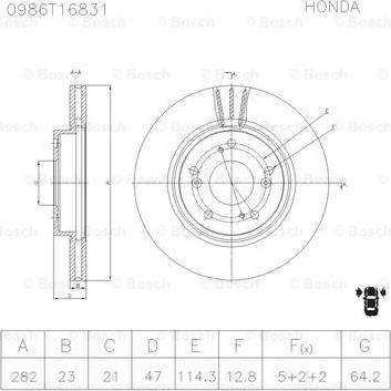 BOSCH 0 986 AB6 831 - Гальмівний диск avtolavka.club