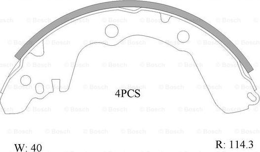 BOSCH 0 986 AB0 004 - Комплект гальм, барабанний механізм avtolavka.club