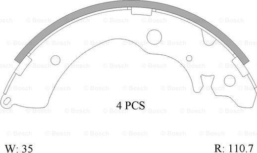 BOSCH 0 986 AB0 003 - Комплект гальм, барабанний механізм avtolavka.club