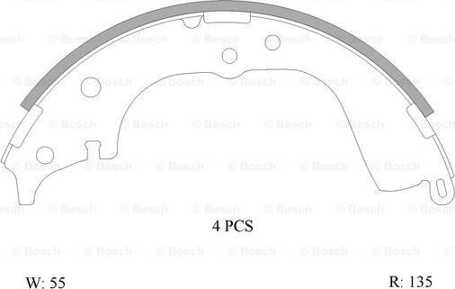 BOSCH 0 986 AB0 115 - Комплект гальм, барабанний механізм avtolavka.club