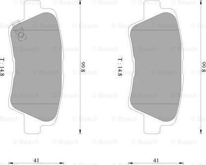 BOSCH 0 986 AB3 100 - Гальмівні колодки, дискові гальма avtolavka.club