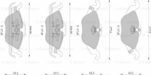 BOSCH 0 986 AB2 517 - Гальмівні колодки, дискові гальма avtolavka.club