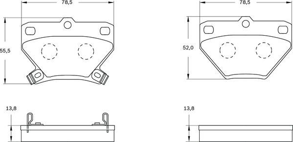 BOSCH 0 986 BB0 550 - Гальмівні колодки, дискові гальма avtolavka.club