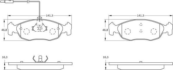 BOSCH 0 986 BB0 146 - Гальмівні колодки, дискові гальма avtolavka.club