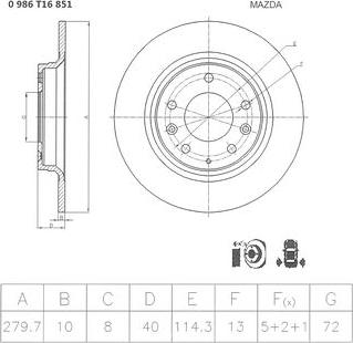 BOSCH 0 986 T16 851 - Гальмівний диск avtolavka.club