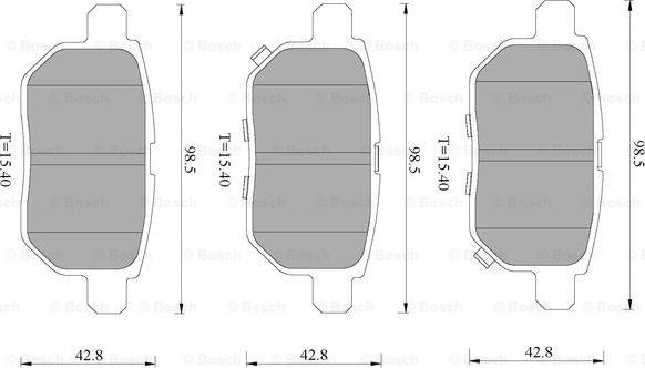 BOSCH 0 986 T11 165 - Гальмівні колодки, дискові гальма avtolavka.club