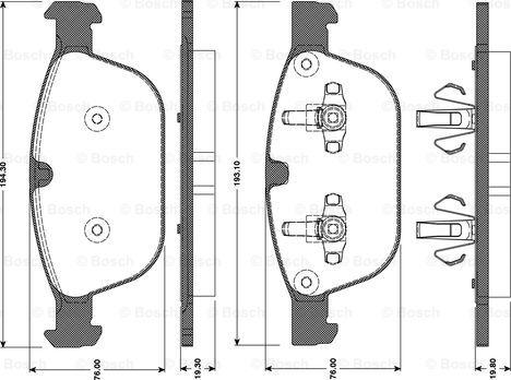 BOSCH 0 986 TB3 095 - Гальмівні колодки, дискові гальма avtolavka.club