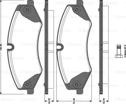 BOSCH 0 986 TB3 098 - Гальмівні колодки, дискові гальма avtolavka.club