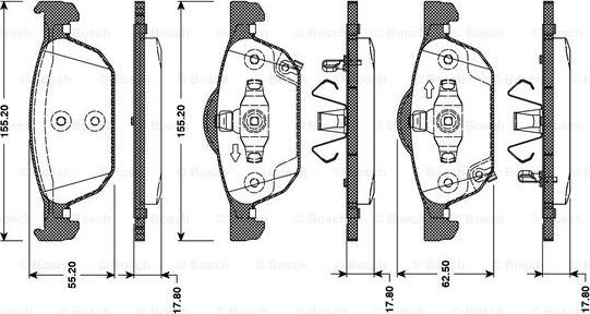 BOSCH 0 986 TB3 092 - Гальмівні колодки, дискові гальма avtolavka.club