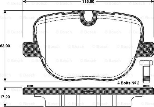 BOSCH 0 986 TB3 097 - Гальмівні колодки, дискові гальма avtolavka.club