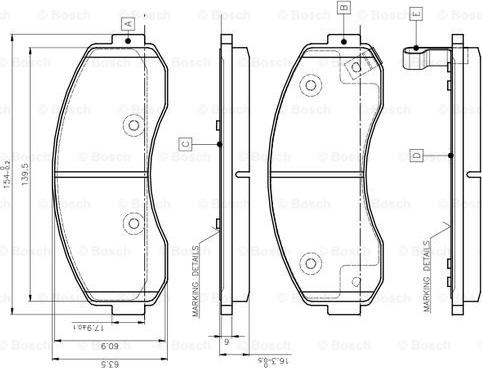 BOSCH 0 986 TB3 045 - Гальмівні колодки, дискові гальма avtolavka.club