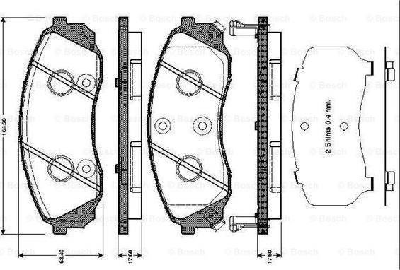 BOSCH 0 986 TB3 043 - Гальмівні колодки, дискові гальма avtolavka.club