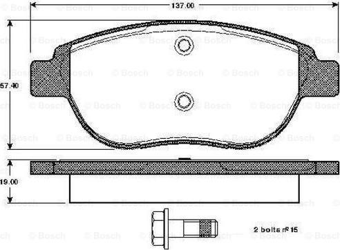 BOSCH 0 986 TB3 057 - Гальмівні колодки, дискові гальма avtolavka.club