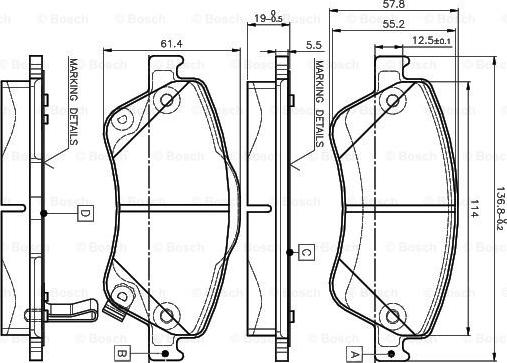 BOSCH 0 986 TB3 069 - Гальмівні колодки, дискові гальма avtolavka.club