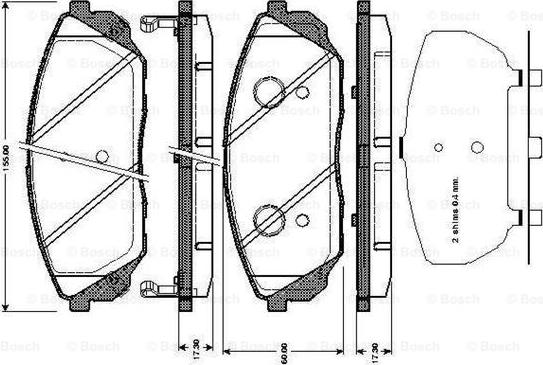 BOSCH 0 986 TB3 001 - Гальмівні колодки, дискові гальма avtolavka.club