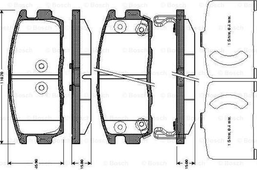 BOSCH 0 986 TB3 008 - Гальмівні колодки, дискові гальма avtolavka.club