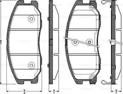 BOSCH 0 986 TB3 017 - Гальмівні колодки, дискові гальма avtolavka.club