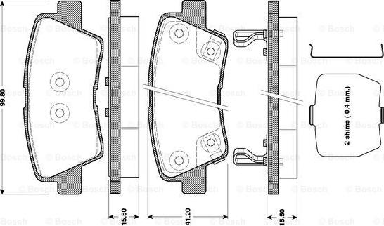 BOSCH 0 986 TB3 089 - Гальмівні колодки, дискові гальма avtolavka.club