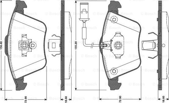 BOSCH 0 986 TB3 080 - Гальмівні колодки, дискові гальма avtolavka.club