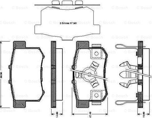 BOSCH 0 986 TB3 039 - Гальмівні колодки, дискові гальма avtolavka.club