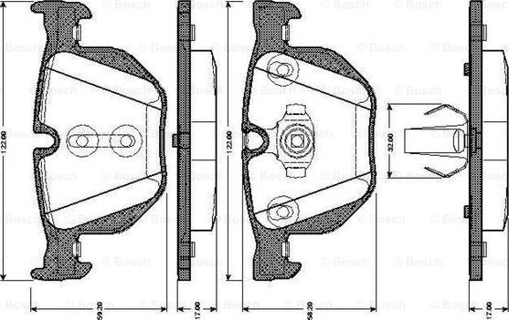 BOSCH 0 986 TB3 034 - Гальмівні колодки, дискові гальма avtolavka.club