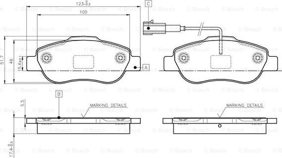 BOSCH 0 986 TB3 030 - Гальмівні колодки, дискові гальма avtolavka.club