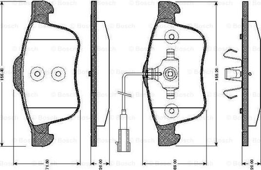 BOSCH 0 986 TB3 031 - Гальмівні колодки, дискові гальма avtolavka.club