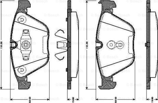 BOSCH 0 986 TB3 033 - Гальмівні колодки, дискові гальма avtolavka.club