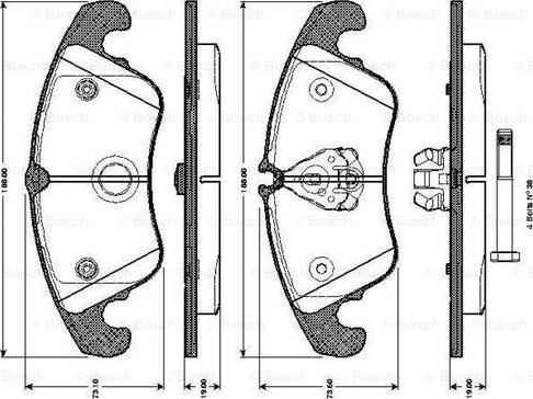 BOSCH 0 986 TB3 032 - Гальмівні колодки, дискові гальма avtolavka.club