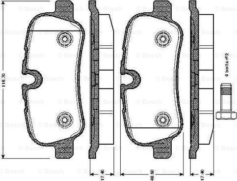 BOSCH 0 986 TB3 021 - Гальмівні колодки, дискові гальма avtolavka.club