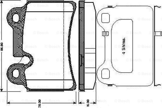 BOSCH 0 986 TB3 075 - Гальмівні колодки, дискові гальма avtolavka.club