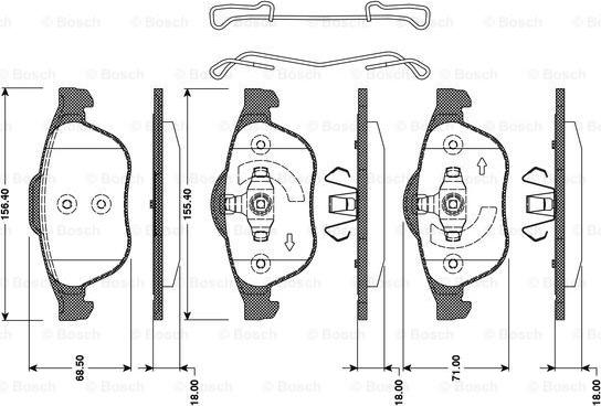 BOSCH 0 986 TB3 078 - Гальмівні колодки, дискові гальма avtolavka.club