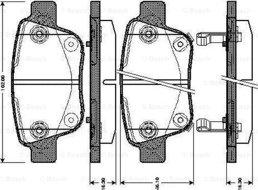 BOSCH 0 986 TB3 072 - Гальмівні колодки, дискові гальма avtolavka.club