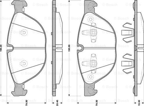 BOSCH 0 986 TB3 077 - Гальмівні колодки, дискові гальма avtolavka.club