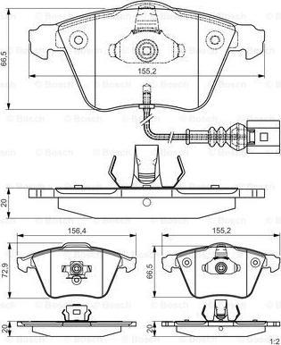 BOSCH 0 986 TB3 196 - Гальмівні колодки, дискові гальма avtolavka.club