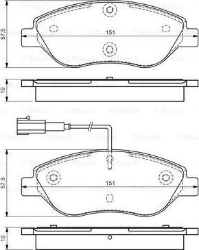 BOSCH 0 986 TB3 155 - Гальмівні колодки, дискові гальма avtolavka.club