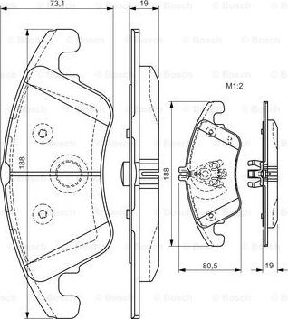 BOSCH 0 986 TB3 152 - Гальмівні колодки, дискові гальма avtolavka.club