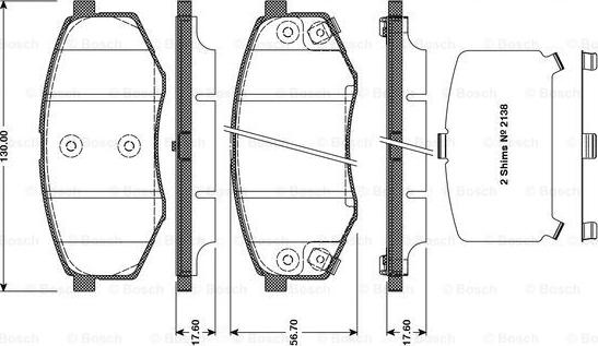 BOSCH 0 986 TB3 113 - Гальмівні колодки, дискові гальма avtolavka.club